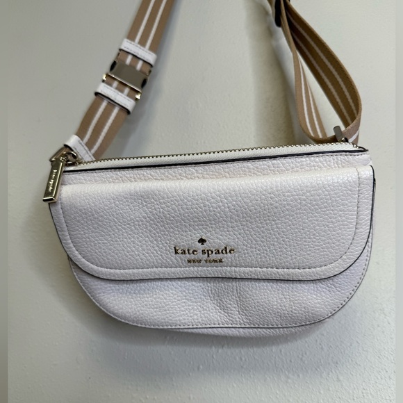 Kate Spade White Pebbled Leather Crossbody Bag - Picture 1 of 6